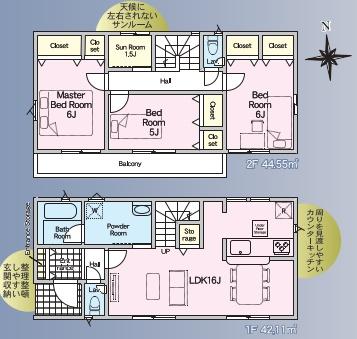 　間取り　収納が多い間取りです