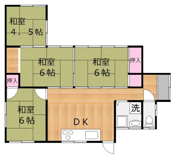 　間取り　和室が多い間取りです