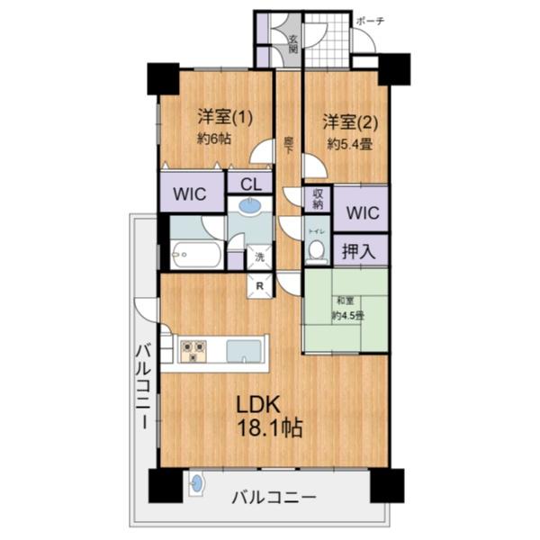 　間取り　間取りは機能的な設計です