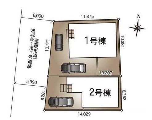 　区画図　区画図に駐車スペース有りです