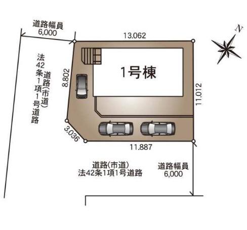 　区画図　区画図で敷地形状が明確です