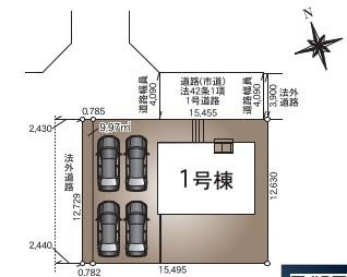　区画図　区画図で敷地が分かりやすいです