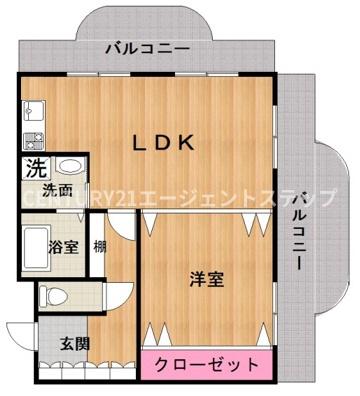 　間取り　開放感のある間取りです