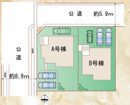 　区画図　区画図で敷地配置が一目で分かります