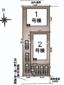 　全体区画図　全体区画図で配置が明確です