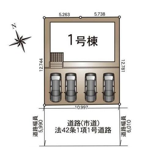 　区画図　区画図で駐車台数充実