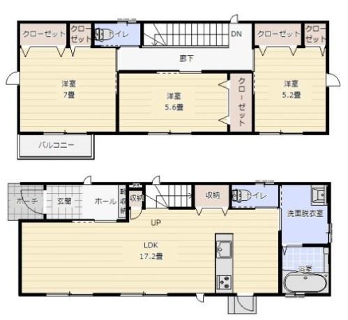 　間取り　機能性が高い間取りです