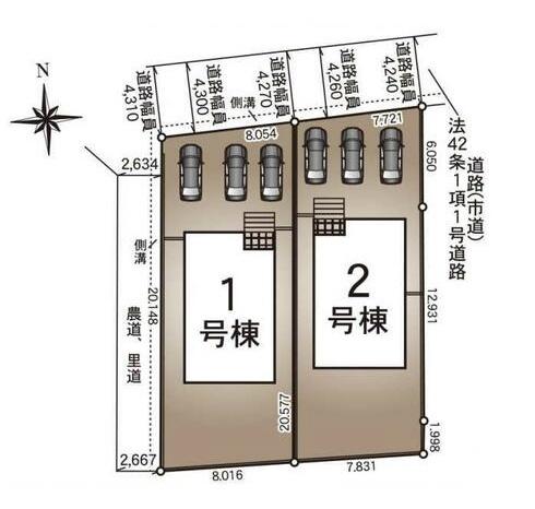 　全体区画図　全体区画図で配置が明確です