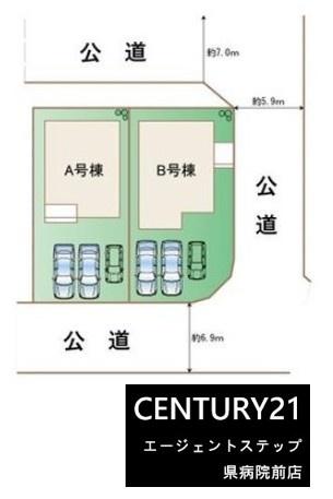 　全体区画図　全体区画図で敷地が分かります