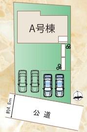 　区画図　区画図は駐車スペースも充実しています