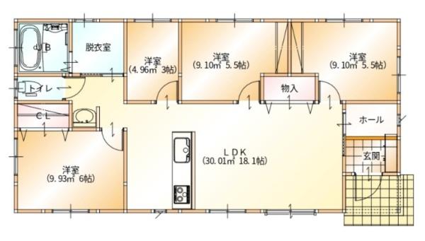 　間取り　間取りが効率よく配置されています
