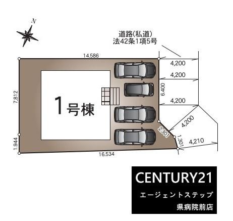 　区画図　区画図で駐車スペースが充実