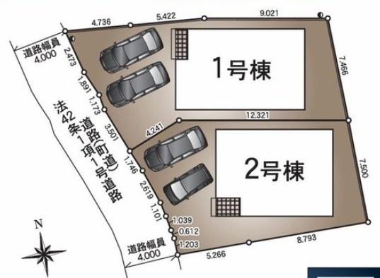 　区画図　ゆとりのある区画図です