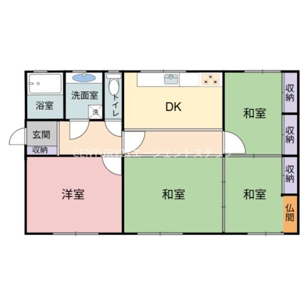 　間取り　和室の多い間取りです